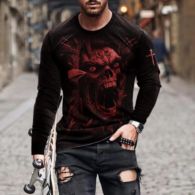 

Мужская одежда мода новая спортивная футболка с длинным рукавом и круглым вырезом мужская хип-хоп футболка 6XL