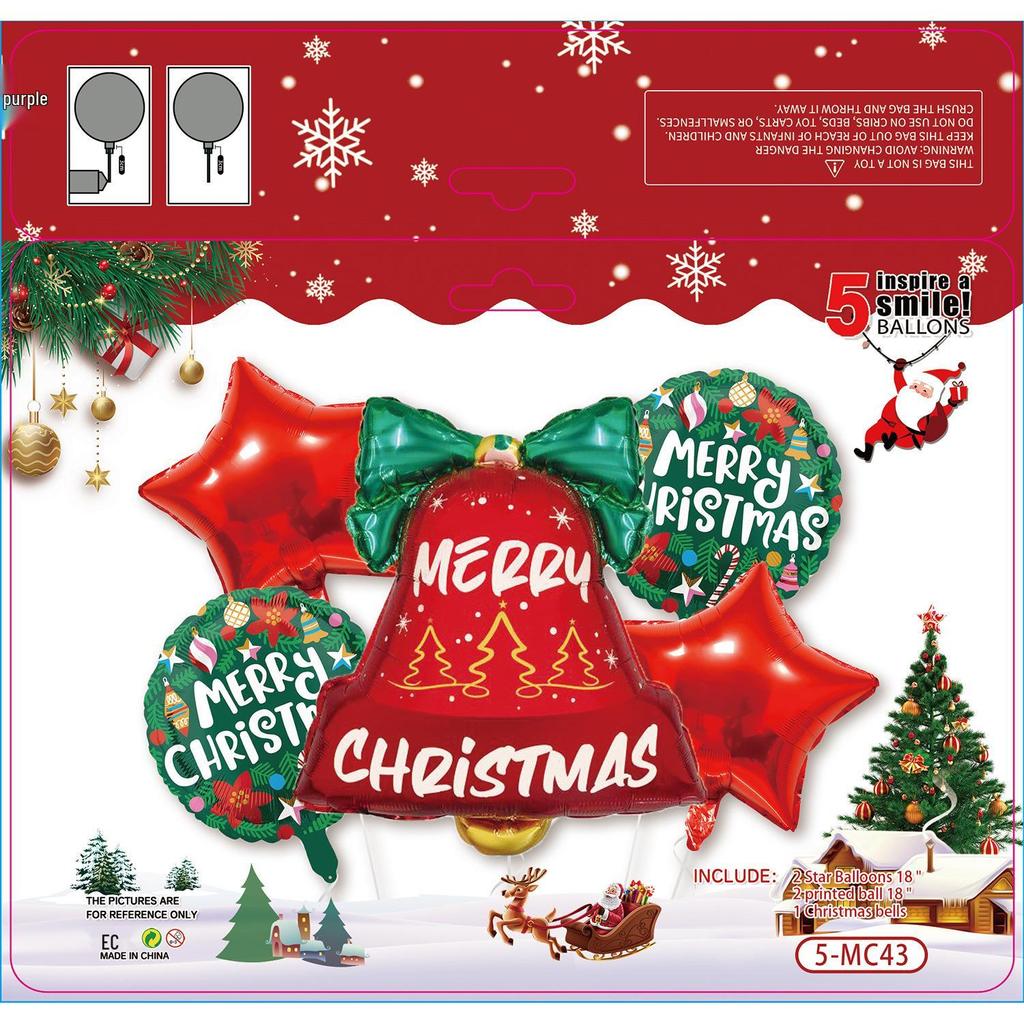 Weihnachtsballon-Set: Zuckerstange, Rentier, Lebkuchenmann & Kranzbogen für Partys