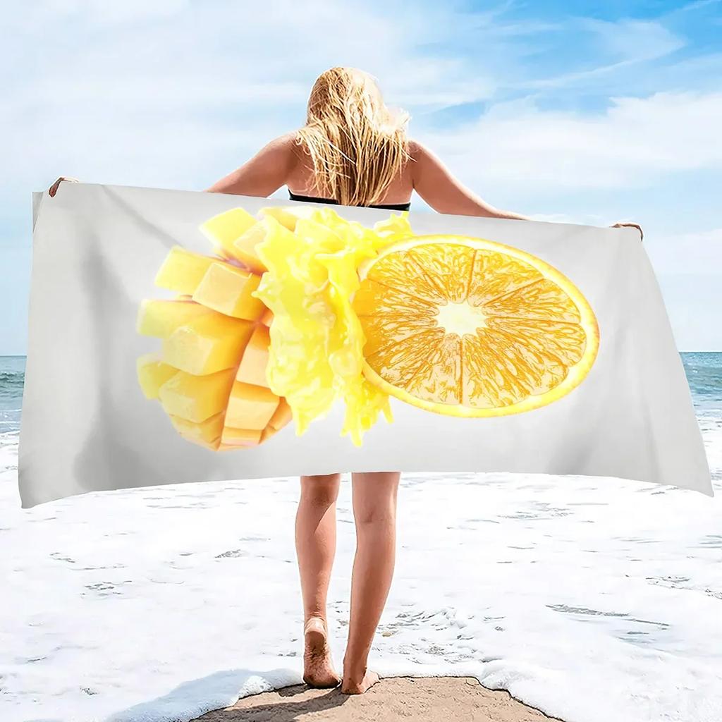 Mango Frucht Mikrofaser Sandfrei Schnelltrocknend Strandtuch,Leicht Übergröße Dünn Super Saugfähig Handtuch Pool Reisen Camping