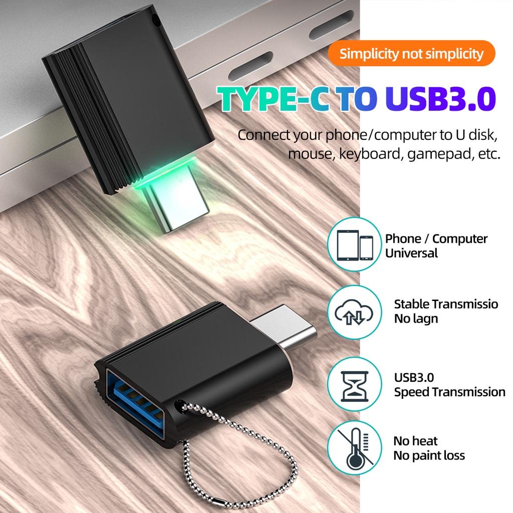 FONKEN محول OTG من النوع C إلى USB 3.0 OTG من النوع C OTG USB C OTG مع سلسلة متوهجة OTG للهاتف المحمول