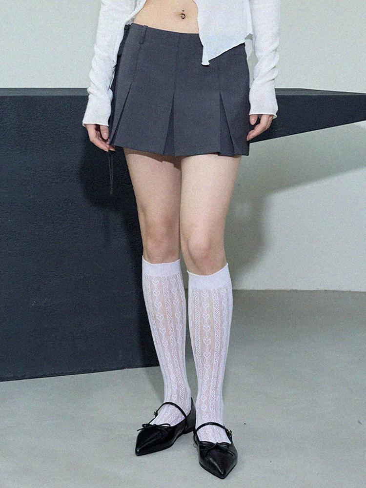 Itove Seoul Low-Rise Pleated Skirt Pants Gy