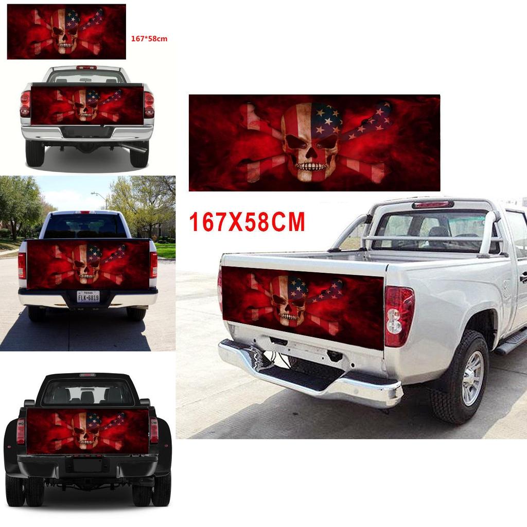 Hochwertiger Totenkopf-Druck Heckgrafik Aufkleber für Auto LKW SUV Van Dekoration