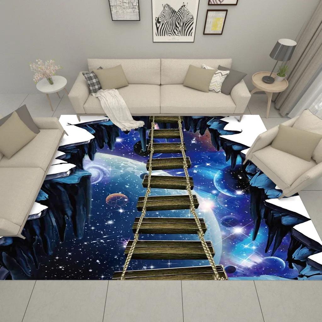3D Single Bridge Pattern Living Room Large Carpet Bedroom Rug Alfombra Kids Area Rugs for Home Soft Floor Anti-slip Parlor Mat
