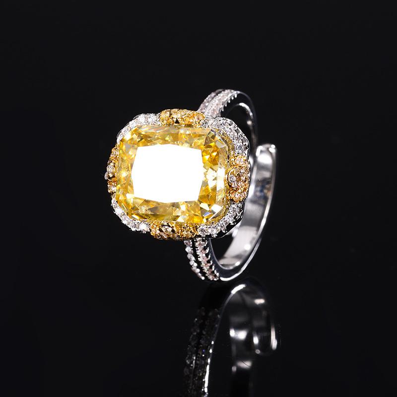 Jewelry High Carbon Diamond Ice Flower Cut Copper Inlaid Retro Light Luxury Suit Female Host 10 * 12