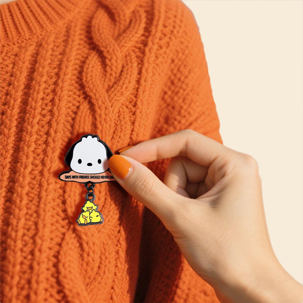 Cartoon Puppy & Chick Enamel Pin Brooch - Cute Animal Accessory Gift