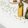 Round Embroidery Tablecloth Cotton Linen Flower Dust Proof Table Cover, for Kitchen Dining Room,Party,Birthday Tabletop Decor
