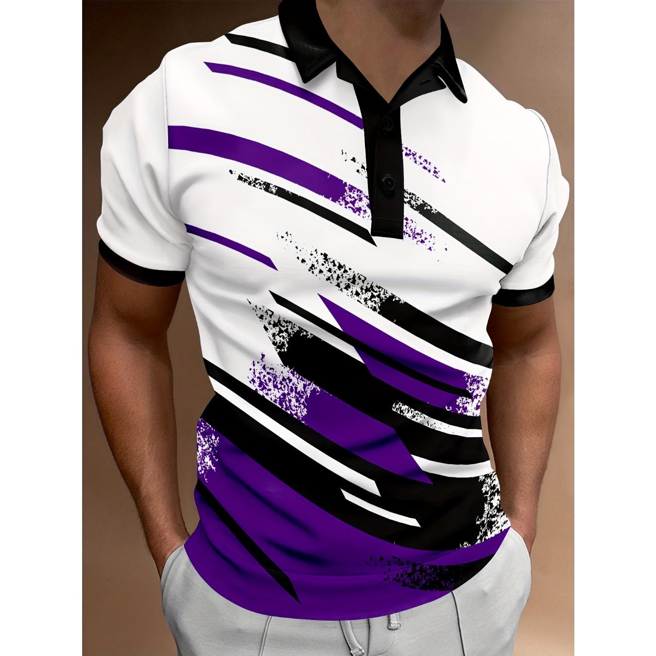

Men s Polo Shirts 3D Digital Pattern Casual Button Up Short Sleeve Shirt Breathable Comfortable 5XL