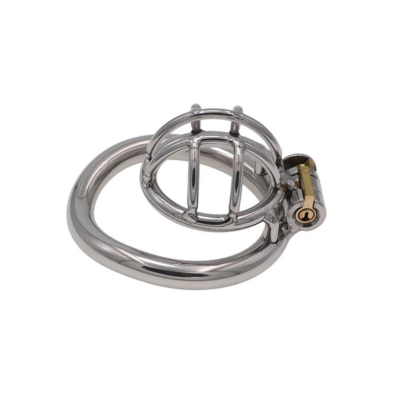 Stainless Steel Chastity Device Chastity Lock with Mini Short Hollow Design Men's Penis Lock Cage CB Wear outside