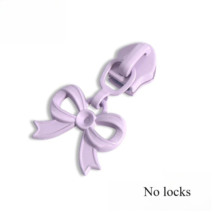 4PCS Cute Bow Pendant Zipper Heads for Bags and Clothes Colorful Nylon Pull Ring Resin Zipper Head 3/5 Zipper Heads