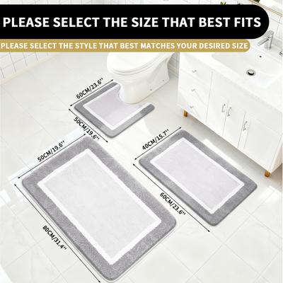 Microfiber Non-Slip Bath Mats for Bathroom Extra Soft Absorbent Bathroom Mats Rugs Machine Washable Quick Dry Floor Mats