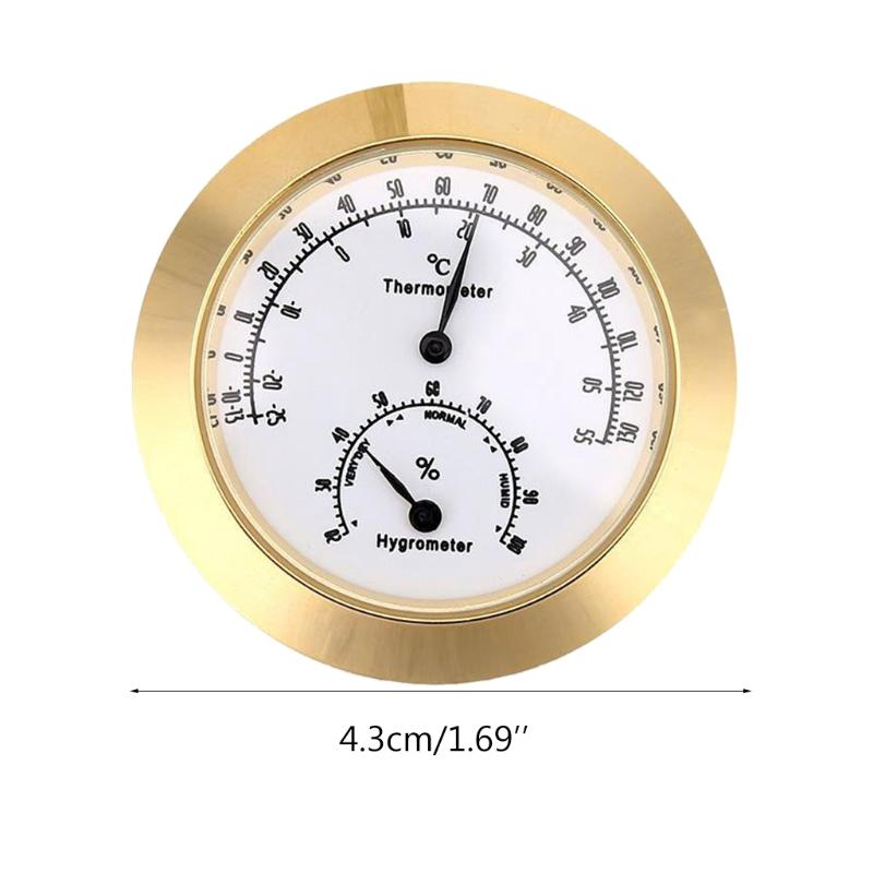Round Humidity Temperature Meter Hygrometer Thermometer for Guitar Violin