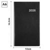 2026 A6 Weekly Diary with Monthly PVC Black December Blocks, Cover, (Starts 2025)