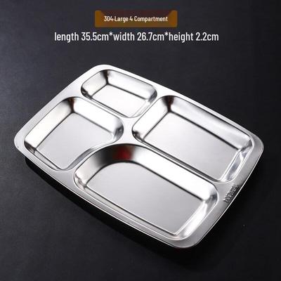 304 Stainless Steel Divided Meal Tray