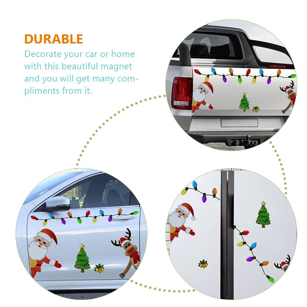 Christmas Light Bulb Tile Magnet Magnetic Lights for Car Magnets Reflective Soft Decorations Refrigerator Exterior