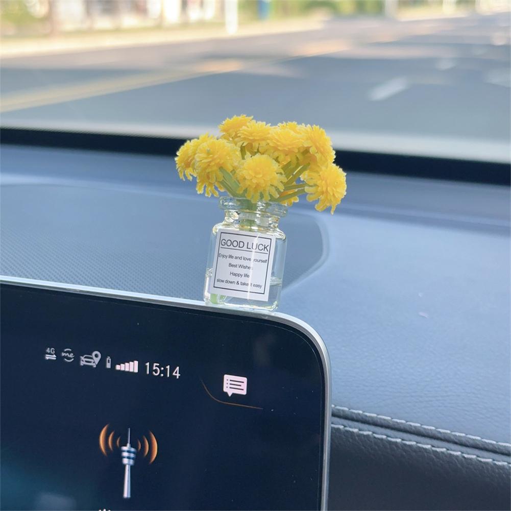 Mini-Auto-Dekoration, Ornamente, Babysbreath, Jasmin-Vase, Glasvase, Mikro-Landschaft, Kaninchen, Auto-Innendekoration, Konsole