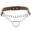 Day Collar Heart Pendant Choker Silver Chain Necklace Collars & Leashes