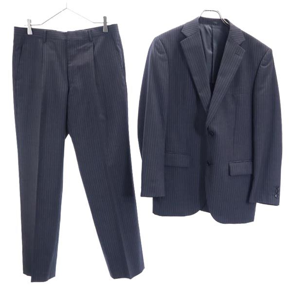 

Glen Mont wool blend Striped Pattern suit Setup 94A6 tailored jacket Men s Used