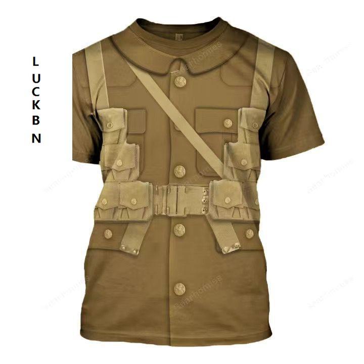 Kids T Shirts Casual Short Sleeved 3d Printed T-shirt Boy Be A Soldier Tops Fashionable Element Clothing