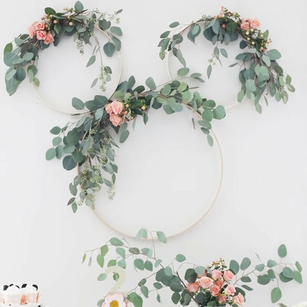 Set Di 10 Anelli In Legno Di Bambù Naturale Per Macramè E Acchiappasogni - Diametro 15 Cm - Ideali Per Decorazioni Fai Da Te E Matrimoni