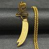 Collana con Spada Zulfiqar dell'Imam Ali per Uomini Donne Acciaio Inossidabile Catena Coltello Islamico Musulmano Gioiello collare hombre NZZZ729S01