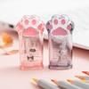 1pcs Cute Paw Pencil Sharpener Mini Transparent Cartoaon Kitties Manual Sharpeners Stationery School Kids Gift Reward