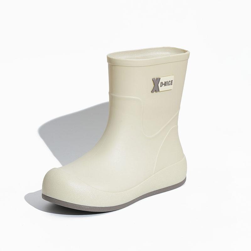 Women's Rain Shoes Rain Boots Medium Tube Velvet Warm Water Shoes Non-slip Waterproof Fashion Rubber Shoes