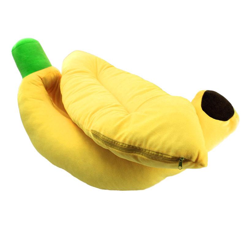 Creative Dog Bed Yellow Banana Soft Detachable and Washable Cute Cats Beds Sofa for Small Dogs Warm Nest Pet Supplies