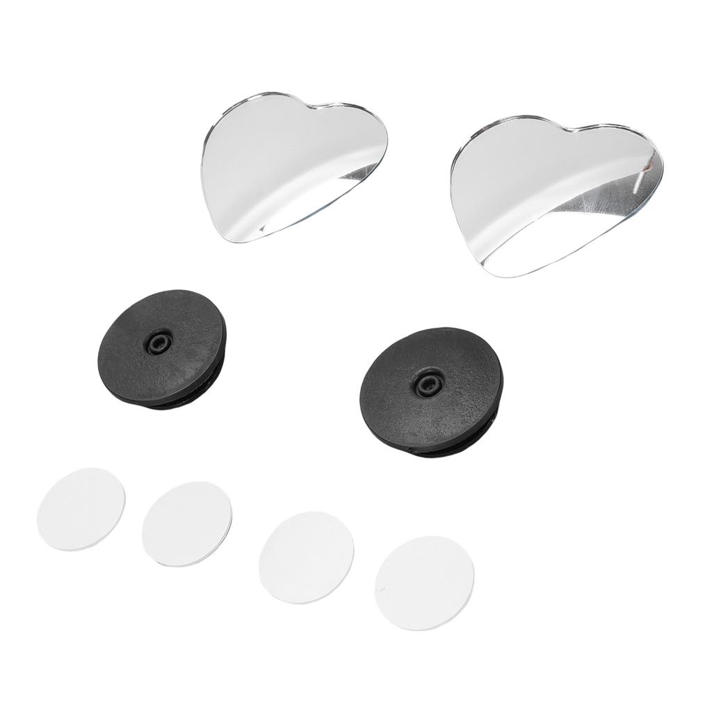 4pcs Heart Blind Spot Mirrors HD Glass Frameless Convex Rear View Mirrors Exterior Accessories with Wide Angle for Car SUV Trucks