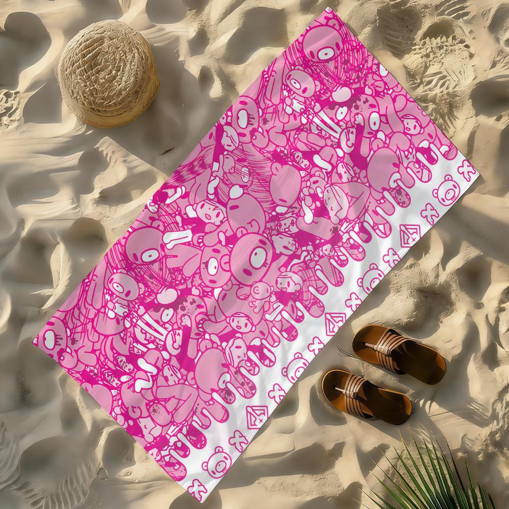 Cartoon G-Gloomy Rosa B-Bär-S Handtuch Weich Leicht Anti-Sand Großes Strandhandtuch Schnelltrocknend Bad Sport Familie