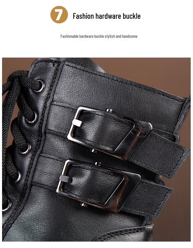 Women's Thick Sole Soft Cowhide Martin Boots with Inside Heel - 2025 Autumn/Winter Fashion Versatile Short Boots