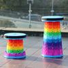 1PC Rainbow Folding Stool Adjustable Height PP Material Portable Collapsible Compact for Camping Fishing Outdoor Activities