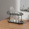 Cosmetic Display Rack Wrought Iron Frame Vanity Countertop Organizer Space Saving Skincare Storage