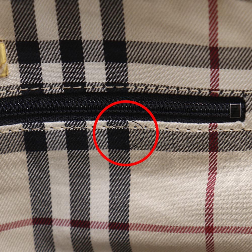 BURBERRY Shibo leather Handbag Nova Check black leather Women Used