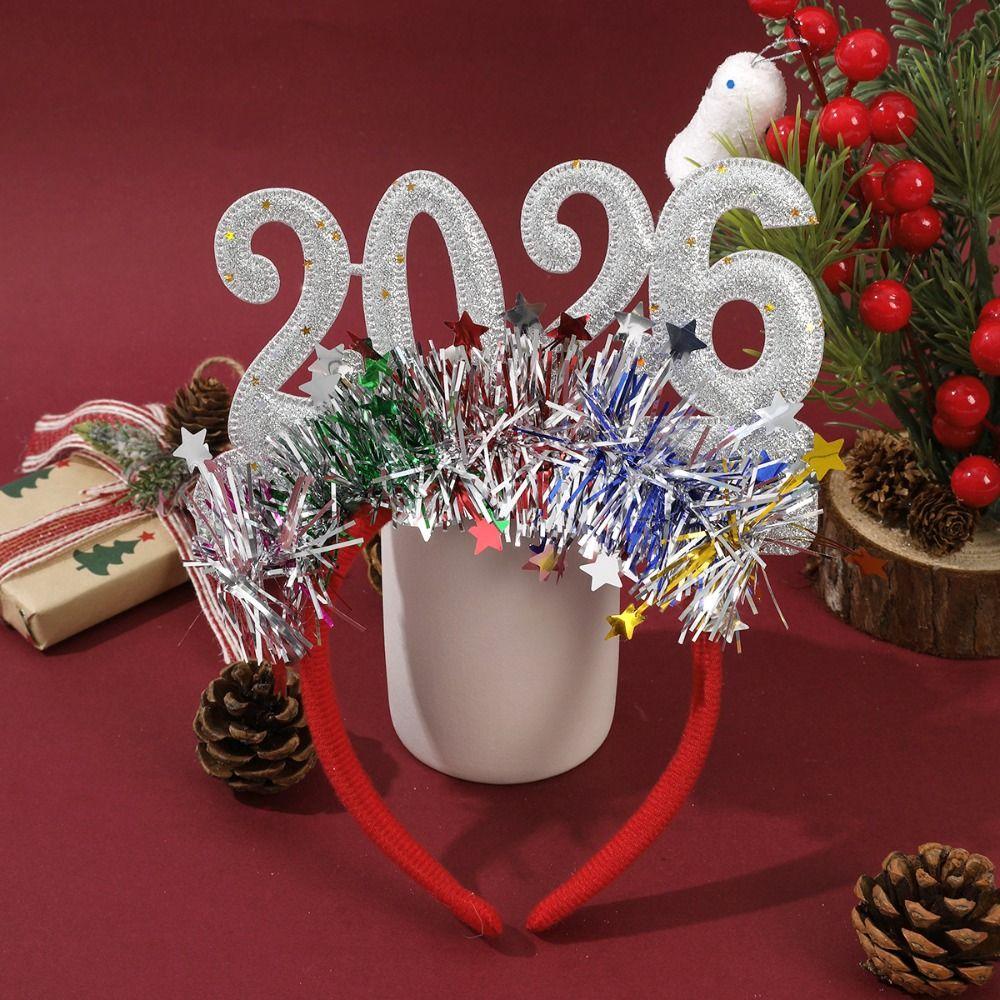 Star Color Strip Christmas Headband Glitter Sequins Numbers Design New Year Headband Party Props Creative Decoration
