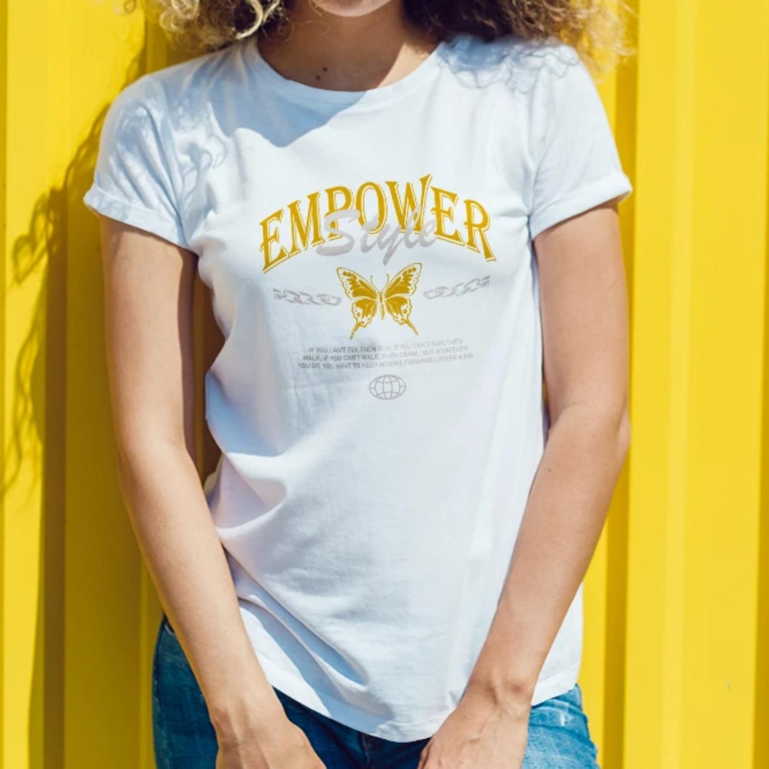 

Women s round neck butterfly pattern T-shirt, full of fashion sense, fashionable and casual spring and summer women s T-shirt XXXXXL білий