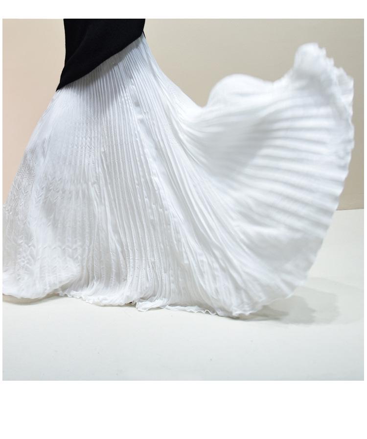 2025 Eleganter Chiffon-Midikleid mit 6 Meter breitem Saum für Damen, A-Linie, für Frühling/Sommer