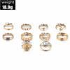 10-Piece Female Ring Set with Zirconium Butterfly Love Artificial Pearl Joint Stacked Ring Set