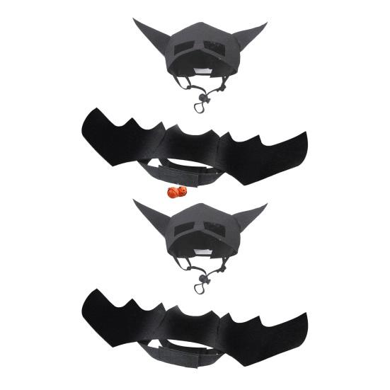 Bat Costume for Pet Bat Wings And Hat Cats Cosplay Costume Halloween Party Dress-up Accessories for Small Dogs Puppy Kitten