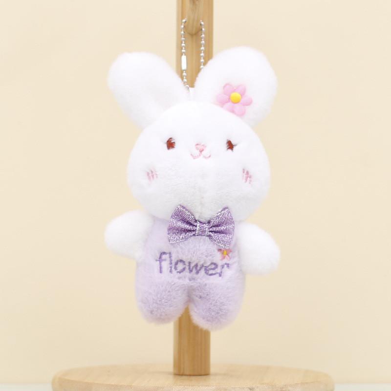 Cute Rabbit Key Holder Plush Ornament Short Plush Stuffed Toy For Gifting And Decor
