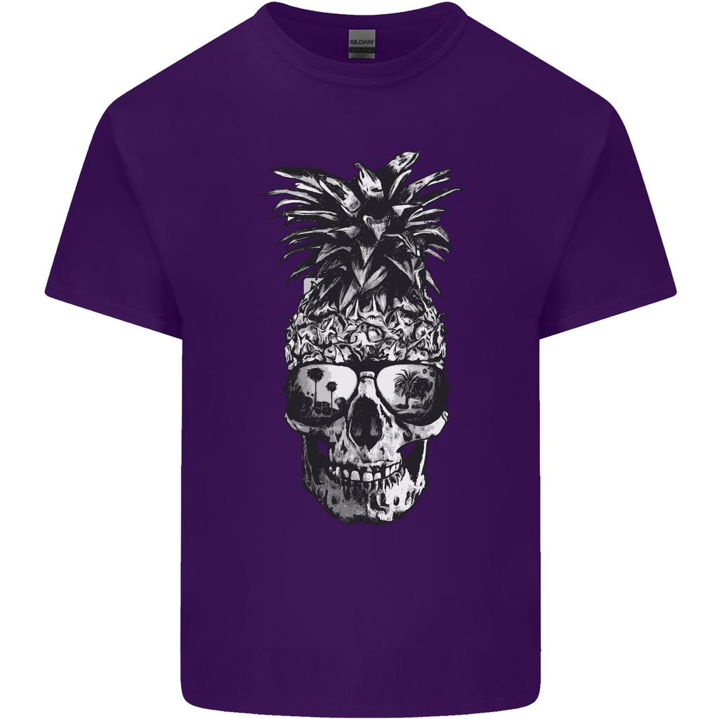 Pineapple Skull Surf Surfing Surfer Holiday Unisexs Light Cotton TShirt