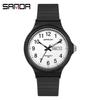 SANDA 6060 Clock Reloj Top Brand Calenda Quartz Watch Minimalism Style Ladies Wristwatch Simple Black White Waterproof Watch