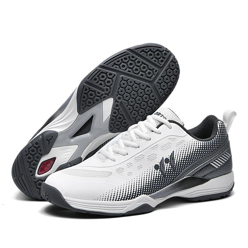 

Новые кроссовки для бадминтона, мужские профессиональные спортивные, женские модели дышащие и удобные, амортизация и противоскольжение, для тренировок 45