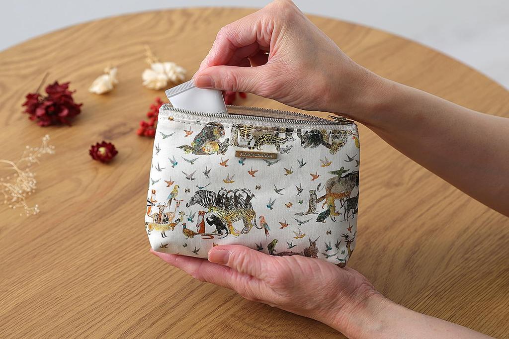 DDintex FLORET LONDON BASIC Tasche, Jungle Crumble, Elfenbein, 15 x 10,5 x 4,5cm [Liberty Print]