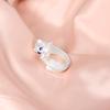 Alloy Diamond-Set Personalized Open Blue-Eyed Cat Ring, Handmade Creative Jewelry Women'S Jewelry
