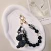 Lock Chain Line with Clip for Women's Crystal Round Bead Bracelet Pendant Mobile Phone Lanyard Wrist Rope Manual Bead Lanyard