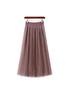 Round Versatile Three-Layer Mesh Pleated Long Skirt for Women - 6-Meter Wide Hem, 2026 Spring/Summer Collection