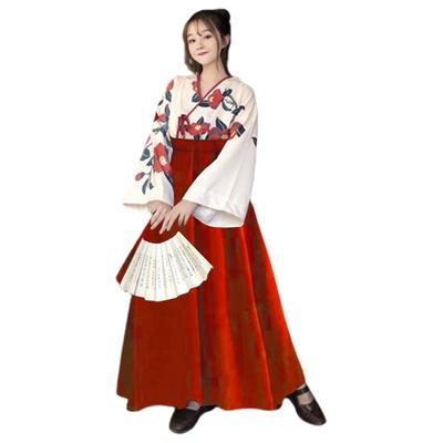 Taisho Roman Hakama Cosplay Kimono Japanese Clothes Lolita Cultural Festival School Festival Halloween Size [sac Taske] (Red M)