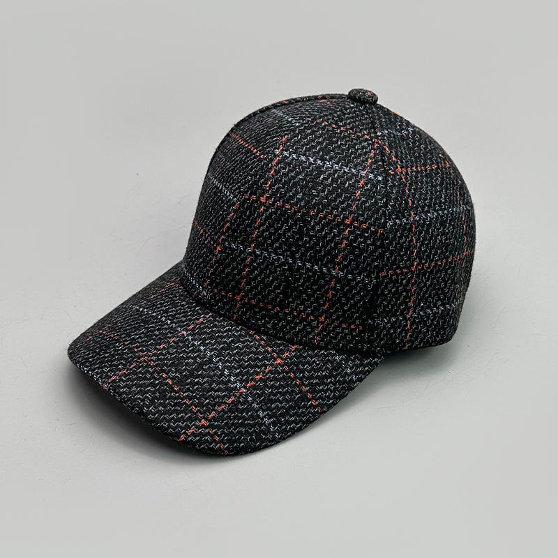 Versatile Color Block Star Baseball Caps Autumn And Winter New Men Womencotton Fashion Casual British Style Check Warm Colorful