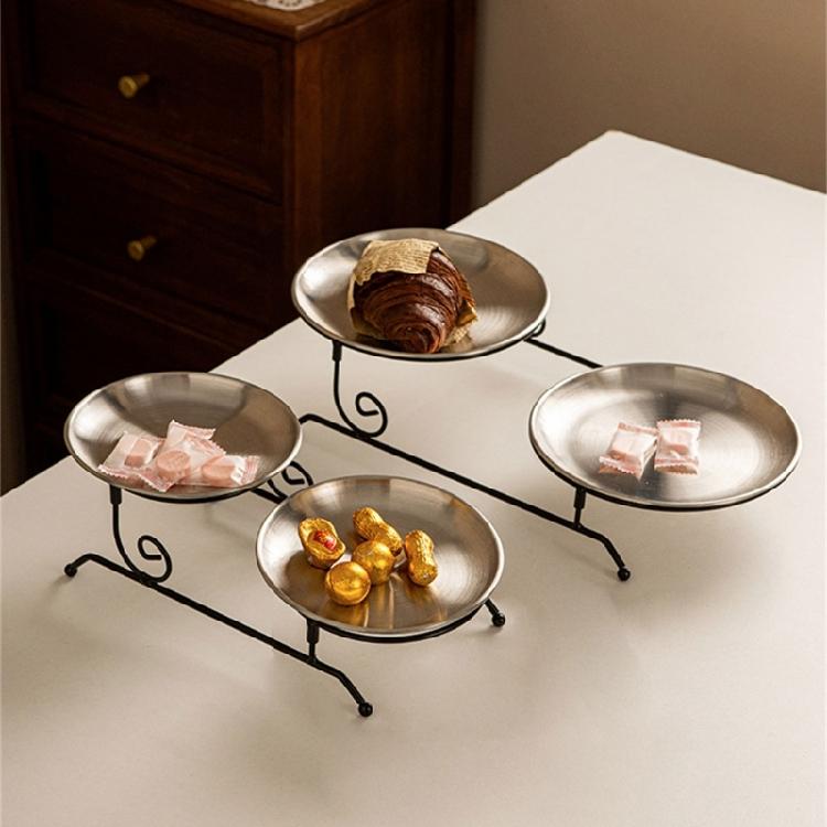 Practical Detachable Dessert Stand for Parties Detachable Fruit Serving Holder Metal Wedding Cake Display Plate