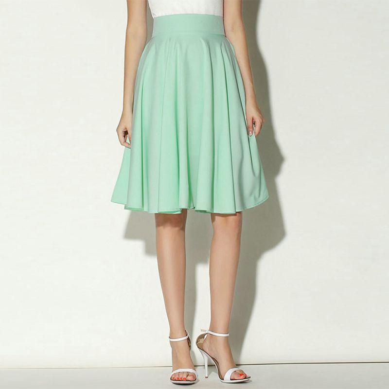 Premium Quality New Women Flared Knee Length Skater Skirt For Stylish Office Wear